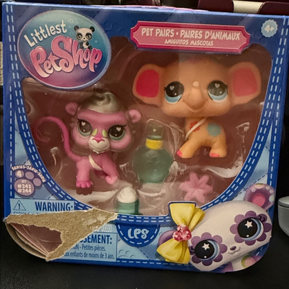 Littlest Pet Shop Pink Lion and Tan Elephant Duo